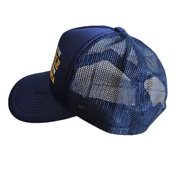 Vintage West Virginia Rope Hat Navy Blue Snapback Mesh Trucker Cap - Picture 3 of 10